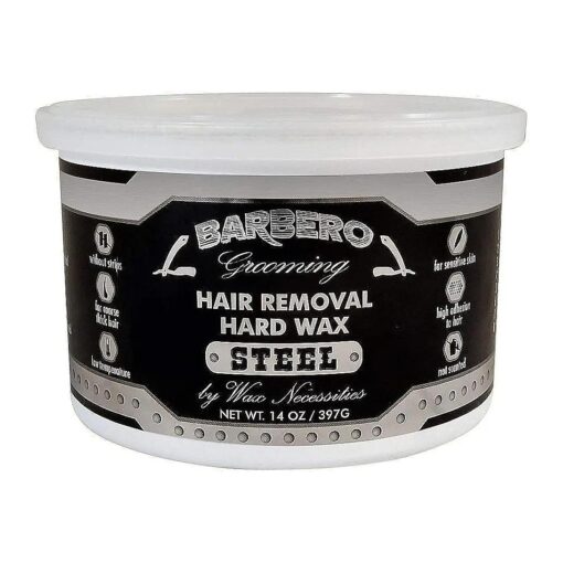 Wax Necessities Barbero Grooming Depilatory Hard Wax Steel for Men 14 Ounces