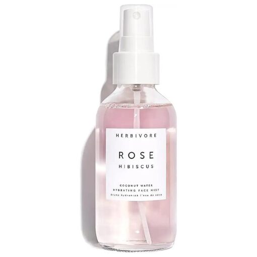 HERBIVORE Rose Hibiscus Coconut Water Hydrating Face Mist - Natural Dewy Glow, Organic Rose Water + Vegan Hyaluronic Acid, Plant-Based, Vegan, Cruelty-Free, 4 oz