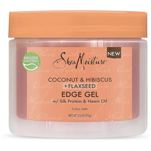 SheaMoisture Flaxseed Edge Control Gel Hair Products for Curly Hair Coconut and Hibiscus Paraben-Free Hair 3.5 oz