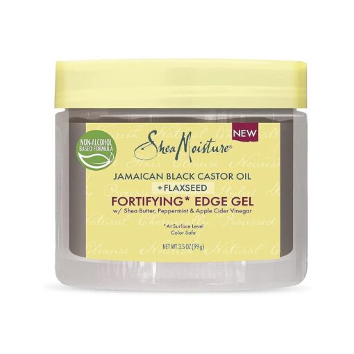 SheaMoisture Styling Black Edge Control Gel For Curly Hair Jamaican Black Castor Oil and Flaxseed Paraben-Free Anti-Frizz Hair Gel 3.5 oz