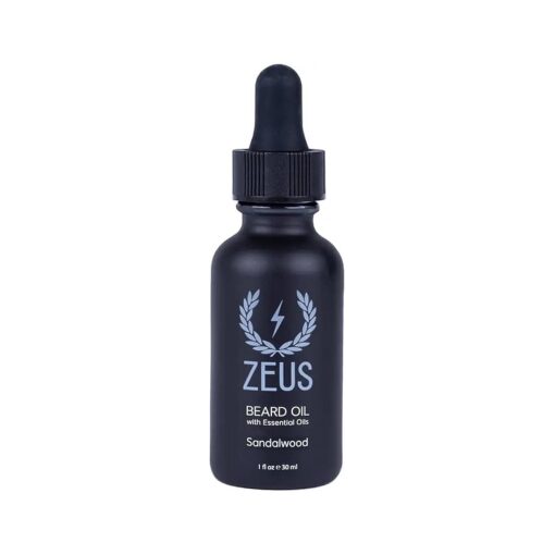 ZEUS Natural Beard Oil, Premium Conditioning Beard Oil to Soften Beard & Mustache - MADE IN USA ( Sandalwood ) 1 oz .