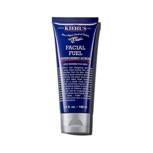 Kiehl 's Facial Fuel Exfoliating Face Scrub, Facial Cleanser for Men, Smooths Skin & Removes Dead Skin, Dirt & Oil, Helps Soften Tough Facial Hair, with Caffeine, Menthol, Vitamin E & Citrus Extracts