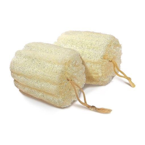 Natural Shower Loofah Sponge, Bath Exfoliating Loofa Body Scrubber, Soft and Easy Foaming Spa Luffa Sponges ( 2Pack )