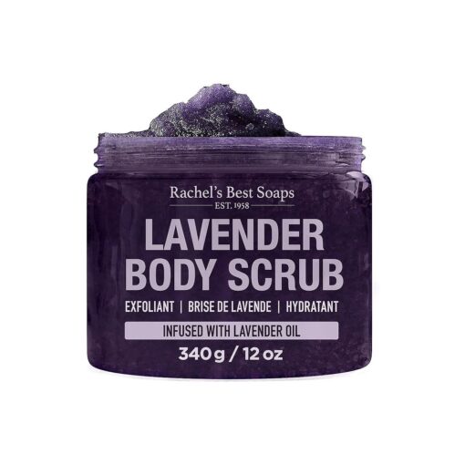 Lavender Sea Salt Body Scrub - Exfoliating Scrub with Shea Butter and Aloe Vera - Lavender Scrubs - 340g / 12oz