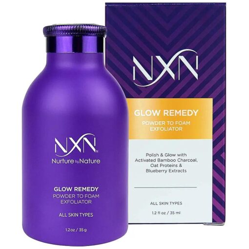 NxN Glow Remedy Powder-to-Foam Exfoliating Face Wash - Cleansing Scrub with Vitamin E, A ( Retinol ) & Grapeseed Oil, for All Skin Types