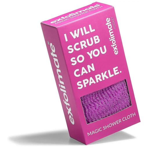 ExfoliMATE | Magic Exfoliating Shower Cloth Gently Removes Dead Skin for a Youthful Clear Complexion ( Purple - Pocket 2.0 )