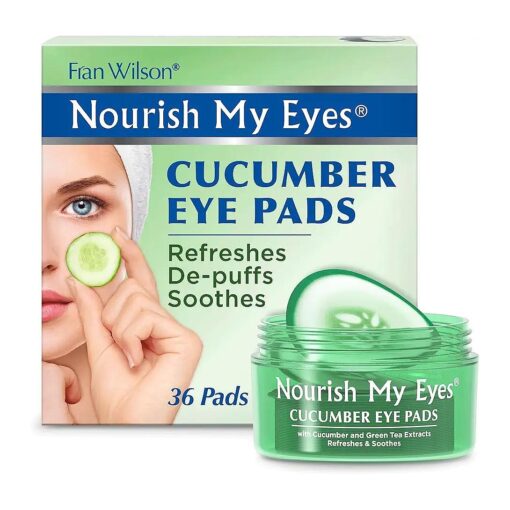 Fran Wilson Nourish My Eyes Eye Pads - Soothe Tired Eyes, Reduce Puffiness & Dark Circles, hydrates the skin around the eyes - 36 Count - Cooling & Refreshing, Instantly ( Cucumber )