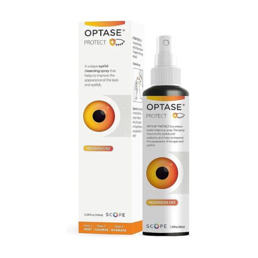 Optase Protect Eyelid Cleansing Spray - Hypochlorous Acid Spray for Daily Protection - Eye Lid Cleaning Spray for Dry Eye, Blepharitis, and Stye Treatment - Hypochlorous Acid Eyelid Cleanser - 100 ml