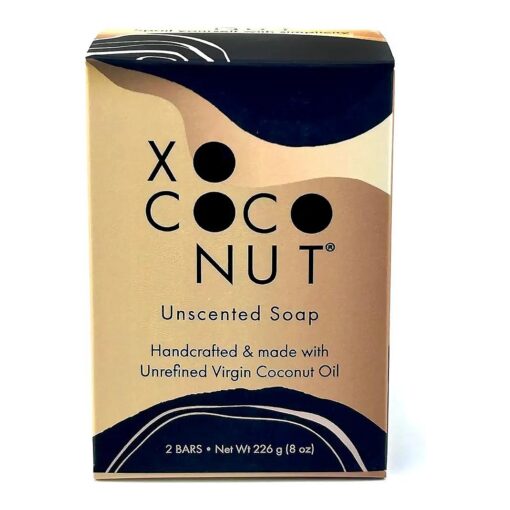 Coconut Oil Soap Handcrafted With Organic Oil Natural Face Body Hands Vegan Unscented - 2 Bars