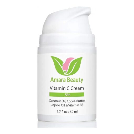 Amara Beauty Vitamin C Cream for Face with Coconut Oil, Cocoa Butter & Jojoba Oil, 1.7 fl, oz .