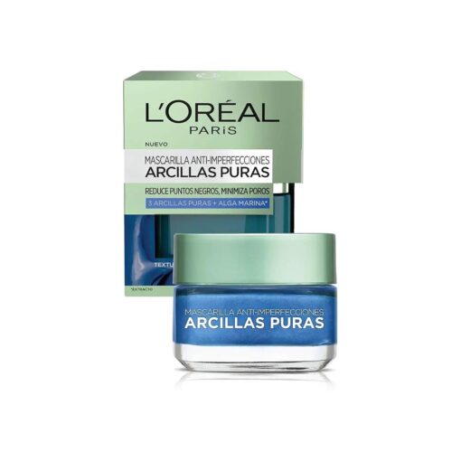 L'Oreal Paris Pure-Clay Mask Skincare Pure-Clay Face Mask with Seaweed for Redness and Imperfections to Clear & Comfort, 1.7 oz .