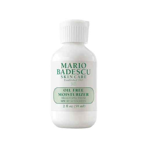 Mario Badescu Oil Free Moisturizer with Broad Spectrum SPF 17|30 Face Sunscreen for Combination, Oily & Sensitive Skin, Lightweight and Non-Greasy Formula with Green Tea & Aloe Vera, 2 Fl Oz