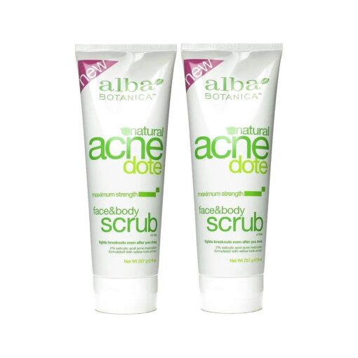 Alba Botanica ACNEdote Face & Body Scrub, 8 Ounces Tube ( Pack of 2 )