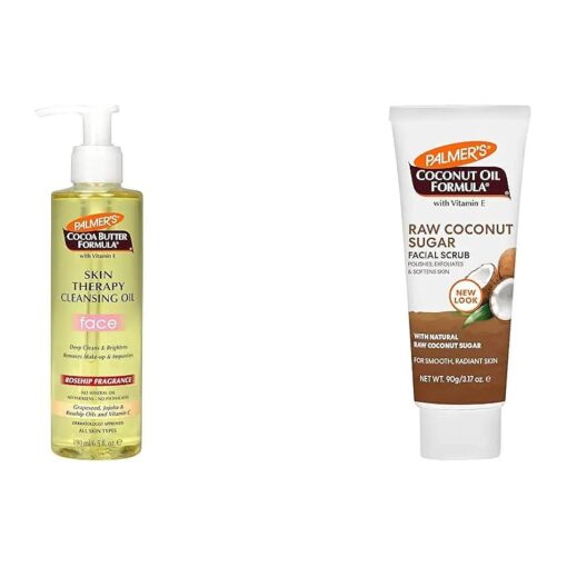 Palmer 's Cocoa Butter Cleansing Facial Oil, Coconut Sugar Facial Scrub Exfoliator & Coconut Oil Formula Skin Care Collection