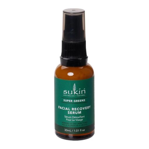 Sukin - Super Greens Facial Recovery Serum, Enhances Skins Radiance, 1.01 fl oz 30 mL