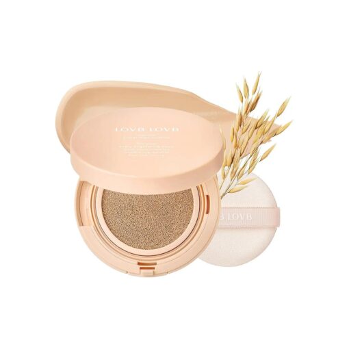 Natural Cover Glow Cushion Foundation | Korean Foundation Makeup | Long-Lasting Buildable Coverage | Lightweight and Moisturizing | Flawless Finish 0.42oz ( 21N Light Beige )