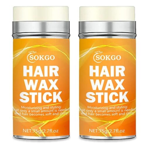 Hair Wax Stick, Wax Stick for Hair Slick Stick, Long-Lasting Not Greasy Hair Styling Wax for Hair Edge Control Smooth Wigs Flyaways Edge Frizz Hair, Natural Matte Finish