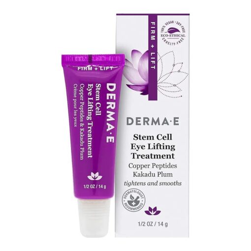 Derma E Stem Cell Lifting Eye Treatment - Multi Action Firming and Tightening Under Eye and Upper Eyelid Cream - Hydrating and Revitalizing Moisturizer, 0.5oz