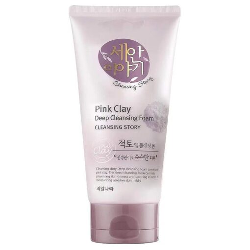 Kwailnara Cleansing Story Natural Facial Deep Foam Cleansing - Pink Clay