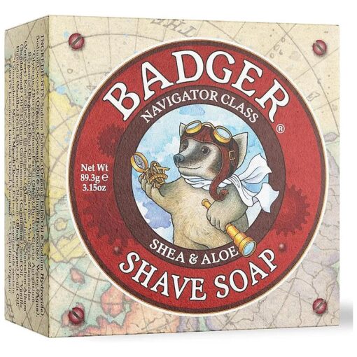 Badger - Shaving Soap Puck, Aloe Vera & Coconut Oil with Bergamot Essential Oil, Natural Shave Soap Puck, Mens Shaving Soap Bar, Shaving Cream Puck, 3.15 oz Bar