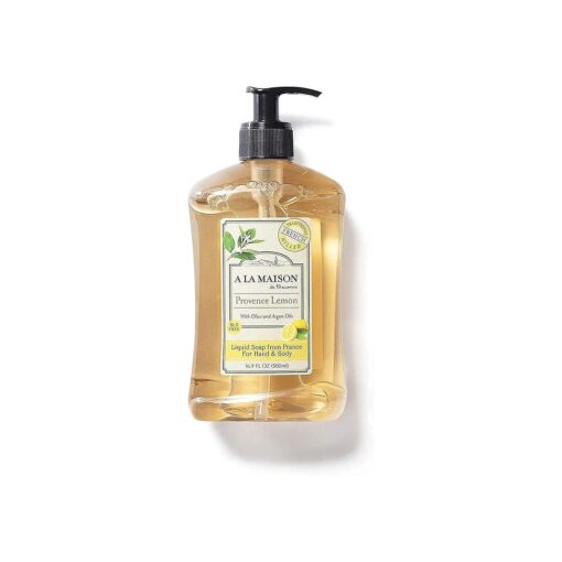 A LA MAISON French Liquid Hand Soap, Provence Lemon - Natural Hand Wash Made with Essential Oils - Biodegradable, Plant-Based, Vegan, Cruelty-Free, Alcohol & Paraben Free ( 16.9 oz, 1 Pack )