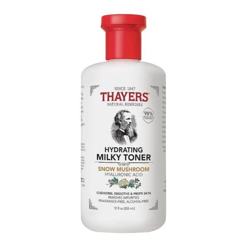 THAYERS Milky Face Toner Skin Care with Snow Mushroom and Hyaluronic Acid, Natural Gentle Facial Toner, for Dry and Sensitive Skin, 355mL