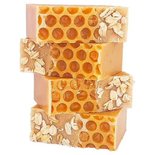 LaVieEnRose Goat Milk Soap Bars with Oatmeal & Raw Organic Honey For All Skin Types, Natural Face, Hand & Body Soap, Handmade In USA, ( 4 BARS with 4.8-5.3 oz EACH )