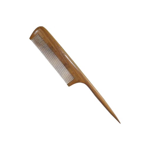 Fine Tooth Comb, New Star Anti-Static Green Sandalwood Comb Rat Tail Comb with Thin and Long Handle