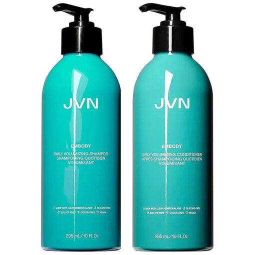 JVN Embody Volumizing Shampoo & Conditioner Bundle, Clean, Embody Collection, All Hair Types, Adds Fullness and Restores Shine, Sulfate Free ( 10 Fl Oz )