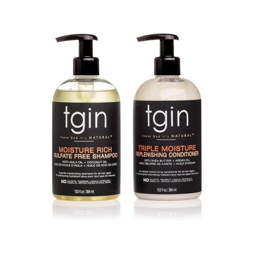 tgin Moisturizing Shampoo & Conditioner Duo for All Hair Types - Color Safe - Sulfate Free - Dry Hair - Curly Hair - 13 fl oz ( set of 2 )