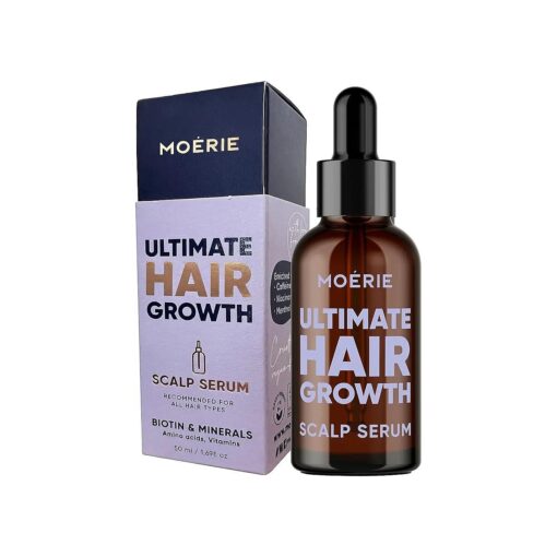 MOERIE Ultimate Hair Growth Serum for Natural Hair Regrowth & Thickening - Anti Thinning & Hair Loss Treatment for Women - Rapid Hair Growth Products - Scalp Oil Alternative - 1.69 fl oz / 50 ml