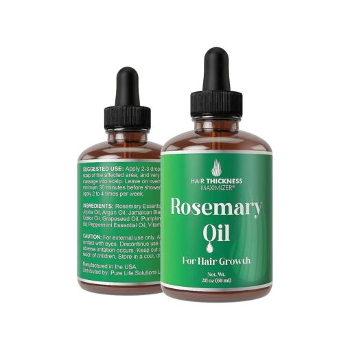 Rosemary Oil for Hair Growth For Men + Women - No Harsh Scent or Scalp Burn, Topical Treatment For Hair Loss Prevention, Hair Thickness, Regrowth, With Jojoba, Jamaican Black Castor, Peppermint 2oz