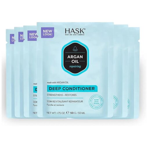 HASK ARGAN OIL Repairing Deep Conditioner Treatments for all hair types, color safe, gluten free, sulfate free, paraben free - Pack of 6