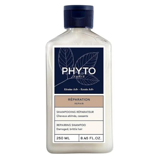 PHYTO PARIS REPAIR Restructuring Shampoo, Vegan, Sulfate Free, Cleanses and Repairs Damaged Hair and Brittle Hair, 8.45 fl.oz .