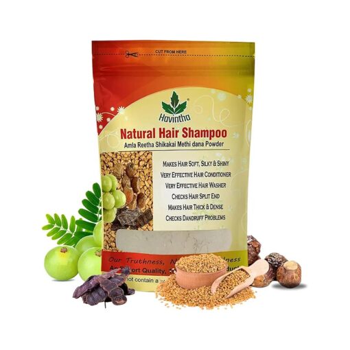 Natural Hair Shampoo with Amla, Reetha, Shikakai and Methi dana Powder for hair wash - 8 ounce | 0.5 pound | 227 grams ( Pack-1 )