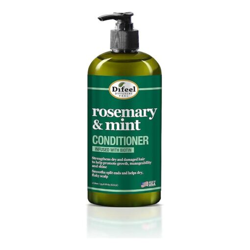 Difeel Rosemary and Mint Hair Strengthening Conditioner with Biotin 33.8 oz, - Made with Natural Rosemary Oil for Hair Growth