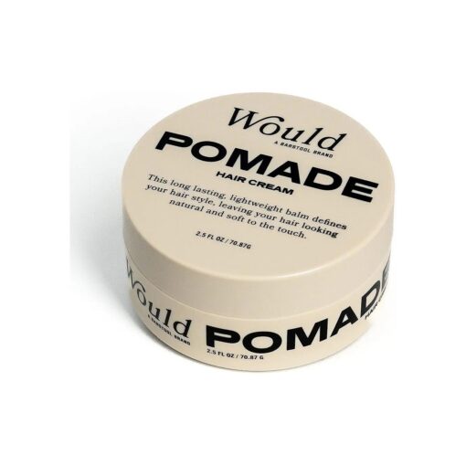 Would Pomade Hair Cream for Men - 2.5 Oz Natural Hair Styling Cream - Matte Finish, Water-Based Medium Hold, Lightweight & Flexible, Soft Touch, Flake-Free