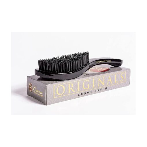 Crown Quality Products Original Contour 360 Wave Brush - Hard Flex Bristles ( Black, Gold ) Hairbrush