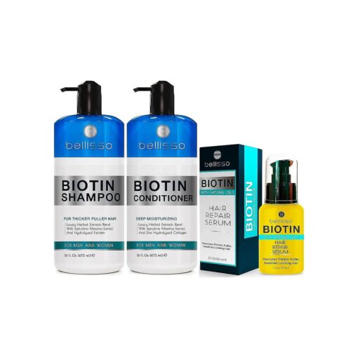 BELLISSO Biotin Shampoo and Conditioner Set and Biotin Hair Thickening Serum