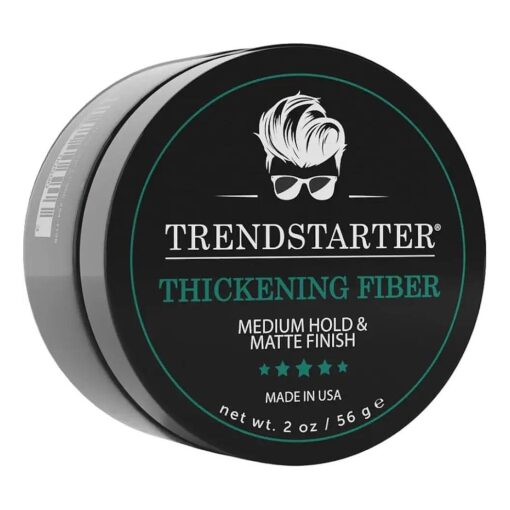 THICKENING FIBER ( 2oz ) - Travel Size - Medium Hold - Matte Finish - Premium Hair Thickening Clay Pomade - Water-Based - All-Day Hold Styling Product