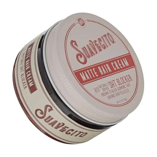 Suavecito Pomade Matte Hair Cream With DHT Blocker For Hair Regrowth - Low Shine Light Hold For Styling Thinning Hair To Look Thick & Full With Volume