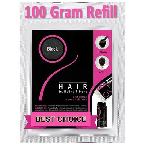 Hair Fibers Hair Building Fibers 100 % Undetectable Hair Fuller Thicker For Thinning Hair, Hair Sparse Cover Wig100g/3.5oz ( Black ) ...