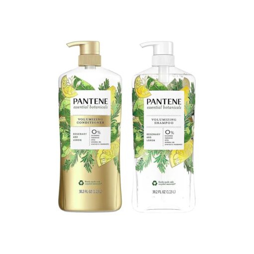 Pantene Essential Botanicals Rosemary and Lemon Volumizing Shampoo and Conditioner Set, 38.2 fl oz each