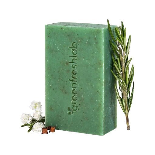 Thyme + Rosemary Soap Bar 85 % Organic Ingredients, Natural Help for Sensitive Skin, Enriched with Patchouli Oil, Uplifting Aroma, Vegan & Cruelty Free, 4 oz