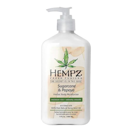 Hempz Herbal Body Moisturizer, Sugarcane & Papaya, 17 Ounce