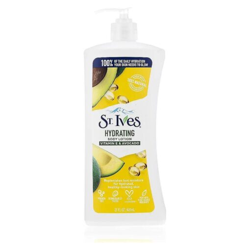 St. Ives Hydrating Hand & Body Lotion Moisturizer for Dry Skin Vitamin E & Avocado Made with 100 % Natural Moisturizers 21 oz