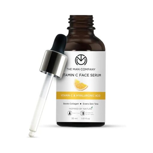 The Man Company 40 % Vitamin C Face Serum With Hyaluronic Acid | Boosts Collagen | Glowing & Brightening Skin | Soft, Smooth & Supple | All Skin Types -30ml