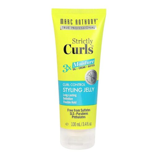 Marc Anthony Styling Jelly, Strictly Curls - 3x Moisture Hair Gel For Long-Lasting Curl Definition - Shea Butter, Marula Oil, Aloe Vera & Coconut Cream - Sulfate Free & Color Safe For Dry Damaged Hair