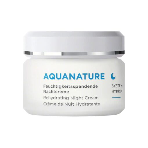 ANNEMARIE BORLIND - AQUANATURE Rehydrating Night Cream - Papyrus and Glasswort Extracts for Lasting Hydration - Nourishes, Regenerates, Rehydrates - 1.69 Fl Oz