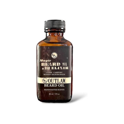 Outlaw Soaps Beard Oil, 3 oz - Smoky Cedar, Woody Scent, Natural Oils, Leaping Bunny Cruelty-Free, Whole Foods Approved Ingredients